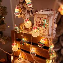 1 pieza 10/20/40 LED Luces de Navidad para niños, luces de hadas, con diseños de muñeco de nieve, Papá Noel, árbol de Navidad, a pilas, adecuadas para Navidad, vacaciones, Acción de Gracias, Año Nuevo, hogar, fiesta, interior, alféizar de la ventana, chimenea, guardería, decoración de dormitorio y regalos de Navidad (baterías no incluidas)