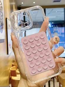 Set de 2 fundas protectoras para teléfono, una con ventosa rosa y otra transparente minimalista a prueba de golpes de TPU, compatibles con Apple & Series, resistentes al agua, a caídas y a arañazos - Multicolor - Ver 22