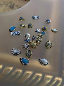 5pcs/30pcs/50pcs/100pcs Mixed Vintage Baroque Style Flat Nail Art Decorations Nails Nail Supplies - Multicolor - View 10