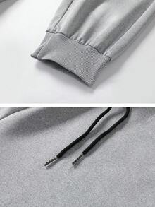 Men's Elastic Waist Drawstring Pants, Lightweight Breathable Sports Trousers, Fashion Sweatpants For Spring & Autumn - Grey - View 4
