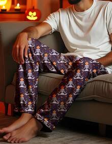 Mens Pajama Pants, Soft Lounge Sleep Pants With Pockets Lightweight Long Pajama Bottoms For Menhalloween - 骨頭萬聖節 - 查看 4