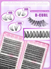 New 640pcs 30D+40D+50D Mixed Eyelash Extension Kit, DIY Eyelash Extension Set, Individual Lash Cluster, D Curl Eyelash Extension Kit, Includes Adhesive, Sealant And Eyelash Extension Tools, Suitable For Daily Use, Parties, Travel, Or As A Gift For Family And Friends - màu đen - Xem 4