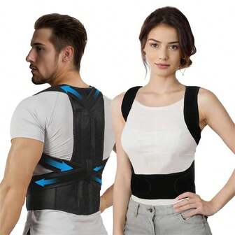 Men's And Women's Comfortable Fit Body Corrector - Adjustable Breathable Orthopedic Protector - Seamless Design, Supporting Upper Back, Spine, Neck And Shoulders - Suitable For Daily Wear, Stable Collarbone - Promotes Healthy Posture, Prevents Hunchback Plus Size