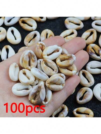 100 件耐用亚克力贝壳形珠子，尺寸 13x18 毫米，纹理钻孔珠，颜色持久，适合 DIY 珠宝制作、手镯、项链、耳环和工艺配件