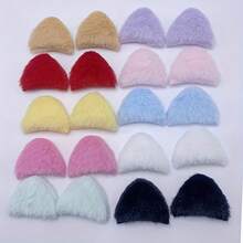 28PCS Mixed Color Mini Cat Ears Patches Set - Double-Sided Craft Embellishments For Sewing, DIY Hair Accessories, Phone Cases & Doll Making Supplies - Multicolor - View 7