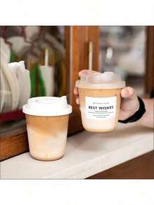 (Random Blessing Stickers)Insulated Plastic Cup With Lid, Leak-Proof Design, Suitable For Milk Tea, Coffee, Juice, Etc. Very Suitable For Takeout At Beverage Shops And Homemade Drinks At Home. Both Beautiful And Practical,Christmas And Other Holiday Supplies,Free Gift Free Shipping Items Quick Ship Items Free Trial Center