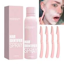 Hair Identifier Spray For Face Shaving, Moisturizing And Skin Care Dermaplaner Spray, Skin Body Hair Identifier Comfortable Face Shaving Powder (Pink 1 Pack & 4 Shaver) - 淺粉色 - 查看 10