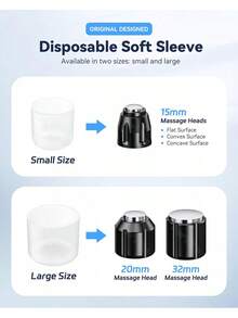 Disposable Soft Sleeves For Shockwave Therapy Machine PSP10, PSP15, PSP20, Includes 4 Small (15mm) And 4 Large (20mm+) Single-Use Cover, Relieve Discomfort