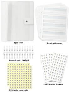 48/96/144色指甲油展示册,带磁性可拆卸色卡,高端透明PVC封面,便携式可拆卸展示册,适用于美甲沙龙和美甲爱好者 - 白色 - 查看 10