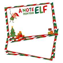 Christmas Elf Note Cards Elf Letter Festive Stationery Blank Greeting Cards For Xmas Winter Holiday Party Supplies - Multicolor - View 1