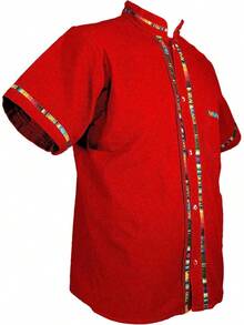 Men's Short Sleeve Mexican Guayabera Shirts Made In Mexico, Multiple Colorshalloween - 亮橙色 - 查看 4