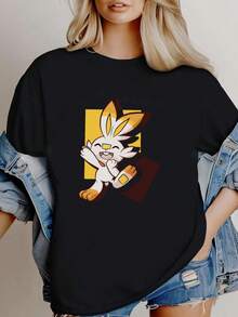 180g pure Cotton  Funny T-shirt Graphic Tee  Shirt Gifts Kawaii Shirt Japanese Print Round Neck Short Sleeve female Summer T-Shirt For Women Casual designer clothes Stretched graphic Stylish Top For Everyday Wear Breathable women Versatile Unisex - Blanco - Ver 1