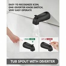 Shower Trim Kit Bathtub Shower Faucet SetVae Included With Shower Head SingleHandle Tub Shower Kit Matte Black - MatteBlack - View 4