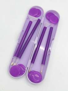 紫色钻石画工具套装 - 包含1支1/3/6/9号钻石笔，8颗紫色圆形钻石画泥，1个收纳盒 - 紫色 - 查看 2