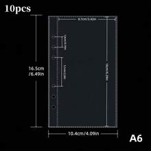 10/20/30pcs/Bag M5/A6/A7 Clear Loose Leaf Protector Sleeves, Plastic Protective Covers, Portable Sticker Notebook, Binder Refill Pages, High Quality PP Material, Acid-Free & PVC-Free, Storage, High Transparency, Suitable For Storing K-Pop Photo Cards, Photos, Documents, Banknotes, Coins, Jewelry And Various Small Items