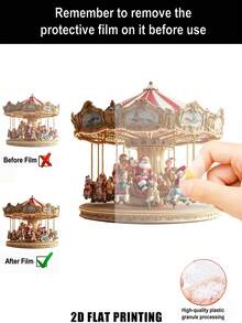 1 pachet de decor agățat cu carusel Moș Crăciun din acrilic glamuros, captator de soare de Crăciun montabil pe perete, decor versatil pentru dormitor, sufragerie, cadou festiv pentru prieteni, familie și cupluri