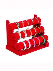 3-Layer/2-Layer/1-Layer/Vertical Jewelry Storage Display Rack, Bracelet Necklace Earring Storage Rack, Velvet Jewelry Display Rack, Single-Layer Bracelet Storage Rack, Headband Necklace Watch Bracelet Display Rack, 1-Piece Home Bracelet Storage Rack Jewelry Store Display Rack, 3-Layer Detachable