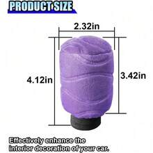 Car Gear Shift Knob Cover, Universal Automotive Gear Lever Handle Protector Cover, Vehicle Stick Shifter Cover Car Interior Decoration Accessories For Most Cars, SUVs, Trucks (Red) - Màu tím - Xem 2