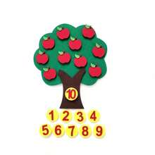 1/5 件毛毡和无纺布蒙特梭利果树数学学习玩具，数字 1-10，教育用品，学龄前学习玩具，数学玩具，圣诞礼物 - 彩色 - 查看 6