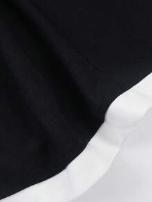 ii Vestido corto elegante de mujer con bloqueo de color y hombros descubiertos