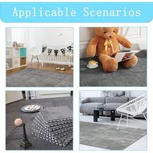 Alfombra entrelazada de espuma EVA suave, esponjosa, alfombra protectora para piso, tapete de ejercicio para niños, habitación de los niños, sala de casa, recámara, 12 piezas, color negro - gris - Ver 4
