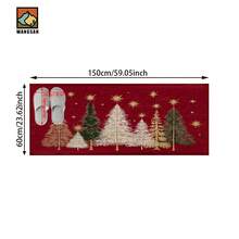 Capacho antiderrapante com padrão de árvore de Natal, capacho antiderrapante de superfibra, adequado para decoração de festas de fim de ano, cozinha, banheiro, sala de jantar, quarto, pode ser dado como presente de Natal