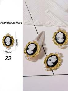 10 قطعة من الإكسسوارات الصغيرة البيضاوية ثلاثية الأبعاد للفتيات، ديكورات أظافر مخصصة تتميز بتصاميم معقدة من الذهب والفضة واللؤلؤ الأبيض وتصاميم الرؤوس الجميلة، كل قطعة مصنوعة بعناية فائقة لإضافة لمسة من الأناقة والجاذبية لأي إبداع في فن الأظافر. تم تصميم هذه الأحجار الكريمة للاستخدام المهني في صالونات الأظافر والمشاريع الشخصية DIY في المنزل