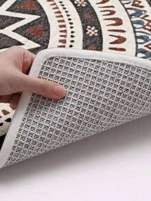 1 pièce Tapis de porte moderne lavable de style européen vintage, motif bohème asymétrique. Convient pour la chambre, l'entrée et le salon. Doux, durable, antidérapant, lavable en machine. Tapis de cuisine, convient pour le vestibule, la chambre et le bureau. Décoration de festival, automne/hiver, décoration de Thanksgiving