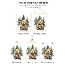 3 buc/set poster pe pânză cu animale din pădure pentru camera copiilor, decor de perete pentru camera copiilor, cadou pentru petrecerea de baby shower, artă pentru camera copiilor, animale din pădure, animale în acuarelă, urs, vulpe, raton, potrivit pentru decorul casei, decorul camerei, decorul dormitorului, decorul camerei de zi, decorul băii, decorul de perete, artă de perete opțională cu ramă