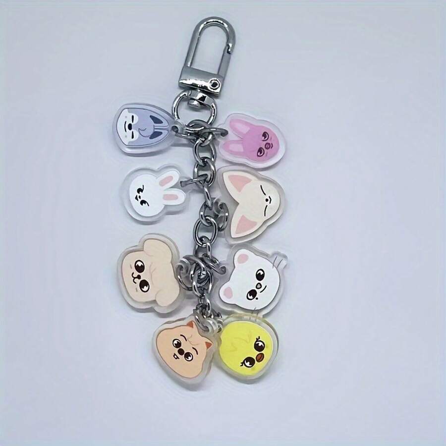 2D Flat - 1 Piece 2D Flat Keychain Acrylic Keychain, Cartoon Character Pendant Backpack Accessory, Colorful Gift For SKZ Fans, Christmas Gift - Kiểu 1 - Xem 1