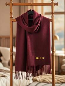 1pc Personalized Embroidered Scarf For Women, Customized Initial Embroidery Scarf, Bridal, Christmas, Wedding Gift, Winter Scarf