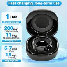 NEXUS Smart Ring Health Tracker For Men/Women, Fitness Ring Sleep Tracker With LED Display Screen, Fast Charging, Health And Sleep Monitoring, Motion Tracking, Female Cycle, Waterproof,Ideal For Sleep/Travel/ Outdoor,Birthday/ Anniversary /Couple Gift,Free Shipping - Silver - View 10