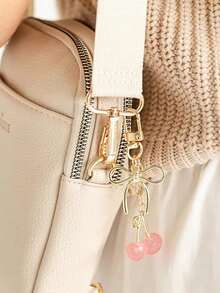 2 Stück/1 Stück Damen/Herren Gold/Rot/Rosa 10,5 cm Künstliche Acryl Kirsche Legierung Schleife Schlüsselanhänger, modischer minimalistischer Lässig Streetwear Accessoire geeignet für Damen/Herren Alltags-Outfit, Rucksack, Autoschlüssel, Reise, Schule, Party, Weihnachtsgeschenk, Autoschmuck, Geschenkidee für Freundin, Schwester, Lehrer