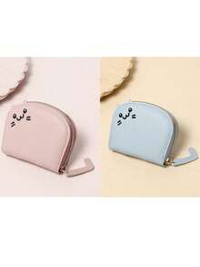 1/2pcs Cartoon Cat Shaped Wallet, Women Multi-Card Slots Purse, Cute & Fashionable Faux Leather Coin Pouch, Cat Card Holder, Compact & Portable, Multi-Slot Design, Various Colors Available, Small Gift For Family, Friends And Loved Ones (Zipper Color Random) - Multicolor - View 29