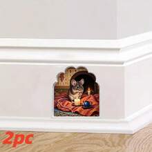 2 حزمة ملصقات جدارية بشكل فأر عائلي لعيد الميلاد ثلاثية الأبعاد، ملصقات منزلية ذاتية اللصق من البي في سي مناسبة لديكور غرفة المعيشة والنوم والمطبخ والمزرعة، هدايا عيد الميلاد المثالية