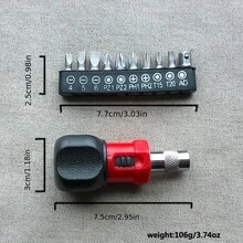 迷你多功能棘轮螺丝刀套装 - 可逆快速钢制螺丝刀，配有多种批头，无需电池，混色家用手动工具套装