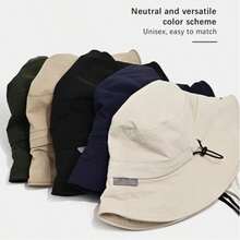 New Summer Quick-Drying Bucket Hat For Men And Women, With Drawstring Adjustment, Lightweight And Breathable, A Must-Have Outdoor Sun Hat For Hiking And Fishing. It Is Lightweight And Breathable, Suitable For Outdoor Hiking, Mountaineering, Fishing, Picnics, And Suitable For Halloween, Christmas And Other Festivals.