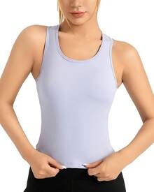 Bsubseach Camisetas de Entrenamiento para Mujer Top Deportivo Camisas de Ropa Deportiva de Fitness Yoga Top para Mujer - Azul claro - Ver 8