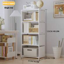 Multi-Tier Floor Standing Bookshelf, Simple Home Use Storage Cabinet, Living Room Bookcase, Wall Corner Organizer Rack,Bedroom Room Decor,Back To School - Multicolor - View 13