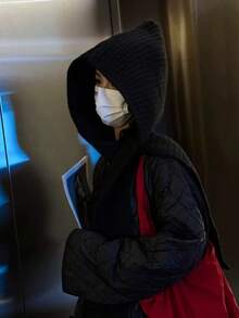 1件套加厚保暖拉法帽围巾套装，秋冬季情人节礼物 - 彩色 - 查看 4