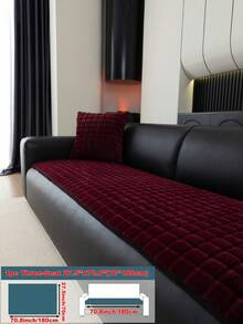 1 chiếc đệm ghế sofa lông nhân tạo cao cấp, vỏ bọc ghế sofa tối giản và mềm mại, phù hợp với mọi mùa, chống bụi và trầy xước để bảo vệ ghế sofa, thích hợp cho phòng khách, phòng ngủ, phòng làm việc - Đỏ - Xem 12