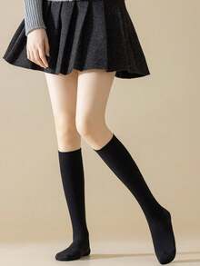 5 Paar Damen einfarbige einfache JK-Stil Kniestrümpfe, Y2K
