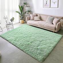 Modern Rug With Long, Soft Pile - Non-Slip, Several Sizes Available (120x160cm, 140x200cm, 160x230cm, 200x300cm, 240x340cm), Universal For Living Room, Bedroom And Children's Room, Comfortable Household Rug - 薄荷綠 - 查看 11