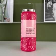 32OZ Insulated Stainless Steel Water Bottle Double-Layer Kettle With Straw Vacuum Flasks For Sports Travel - Love letter-32oz - 查看 2