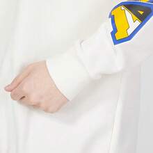 Adidas 阿迪达斯男女通用印花圆领卫衣，长袖，休闲运动款，秋季款 - 米白色 - 查看 5