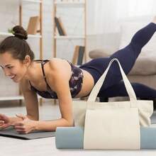 Mochila para Tapete de Yoga Personalizada de Grande Capacidade - Uma bolsa de lona durável e multifuncional, ideal para exercícios, viagens e uso diário. Leve e adequada para esportes, pilates, praia e academia, tanto para homens quanto para mulheres. Um presente de Natal imperdível!