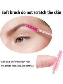 150/100/50支装眉刷，优质一次性睫毛刷，一次性睫毛膏刷，眉毛刷，化妆工具（多色），方便携带，随时随地补妆，眉刷，眼影刷，螺旋刷