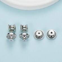 KMEOSCH Supports d'oreilles pour oreilles tombantes, supports de boucles d'oreilles en forme de cycle robuste pour soulever les boucles d'oreilles, grands supports plats de verrouillage pour un soutien lourd pour les lobes d'oreilles étirés - Rond droit - Voir 4