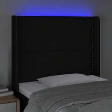 vidaXL Testiera a LED Nera 103x16x118/128 cm in Tessuto - nero - Visualizzare 4