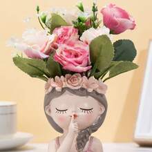 1 Pc Cartoon Cute Fairy Flower Pot - Resin Succulent Plant Pot, Little Girl Shaped Flower Pot - Suitable For Multiple Holiday Decorations, Aesthetic Room Decorations, Home Decorations, Pink Series Home Decorations, Valentine's Day Gifts, Gifts (For Birthdays And Graduations), And Garden Decorations. It Includes Pots For Indoor Home Decoration, Offices, Bathrooms, And Bedrooms | Christmas | Thanksgiving